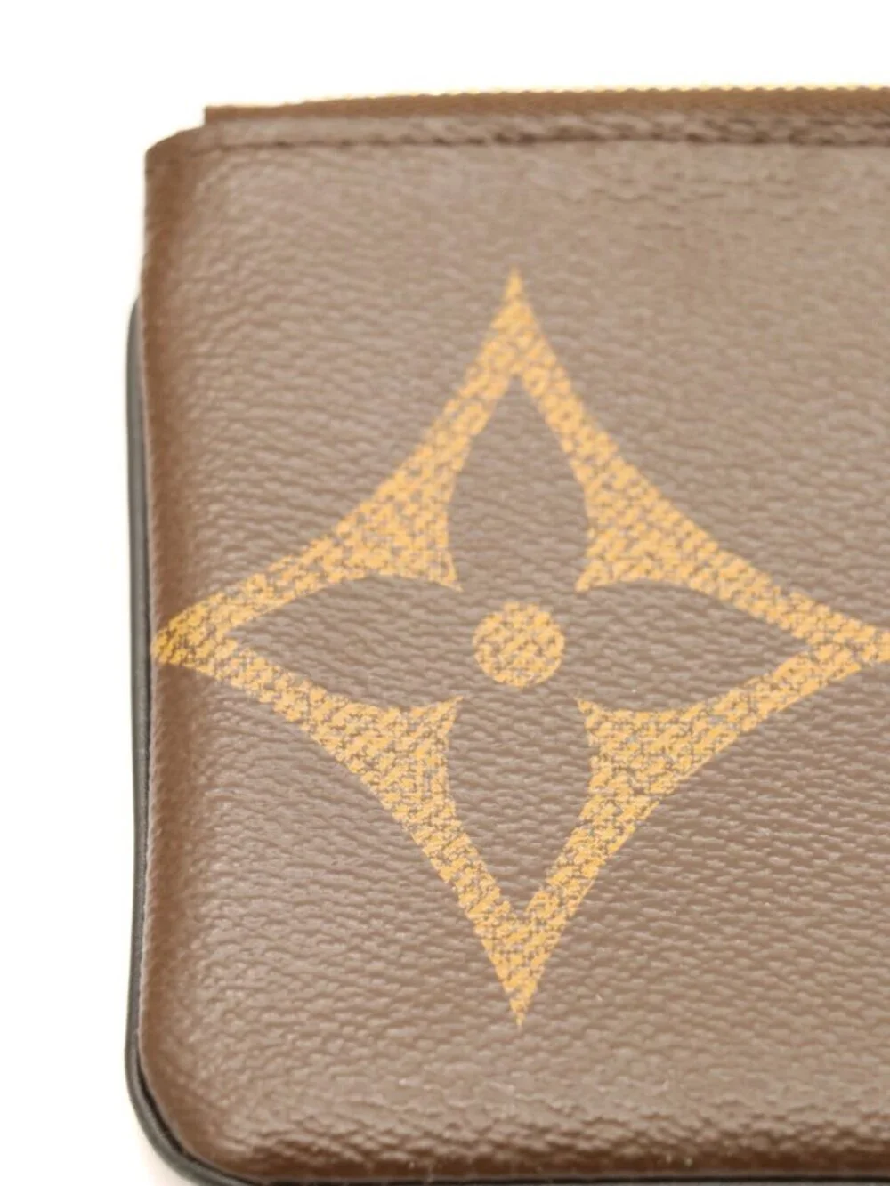 LOUIS VUITTON Trio Monogram Giant Canvas Coin Purse Wallet Key Pouch Brown 1pc